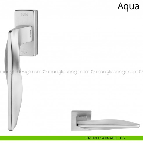 Maniglia per finestra martellina DK antintrusione Aqua Linea Calì cromo satinato