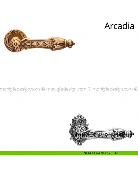 Maniglia per porta interna Arcadia Linea Calì rosetta tonda nero francese