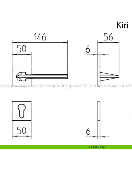 Maniglia per porta Kiri Mandelli foro yale