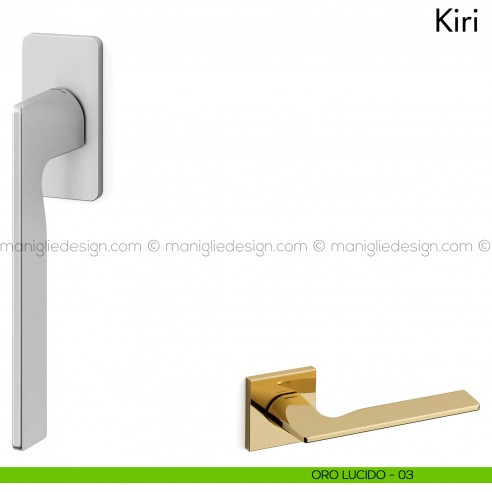 Maniglia per finestra martellina DK Kiri Mandelli oro
