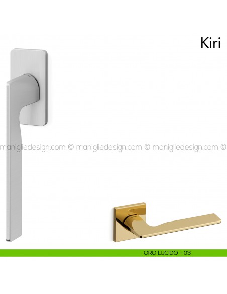 Maniglia per finestra martellina DK Kiri Mandelli oro