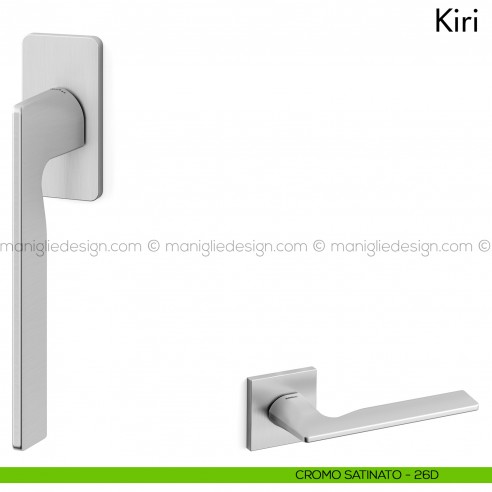 Maniglia per finestra martellina DK Kiri Mandelli cromo satinato