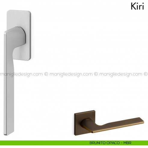 Maniglia per finestra martellina DK Kiri Mandelli brunito opaco