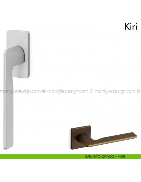 Maniglia per finestra martellina DK Kiri Mandelli brunito opaco