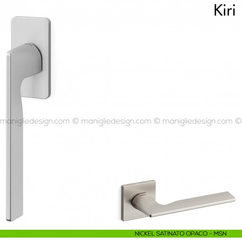 Maniglia per finestra martellina DK Kiri Mandelli nickel satinato