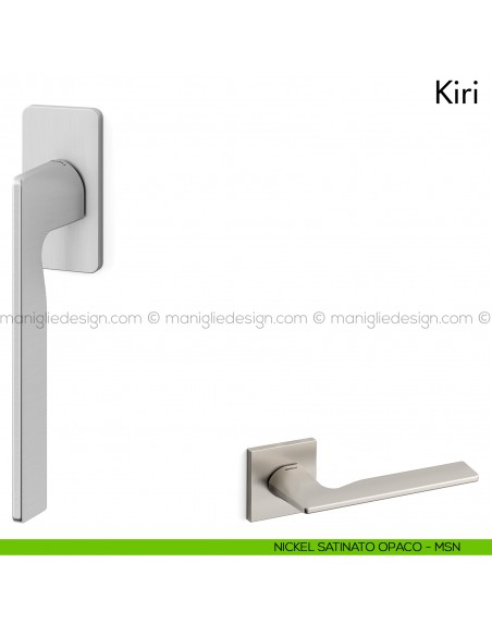 Maniglia per finestra martellina DK Kiri Mandelli nickel satinato