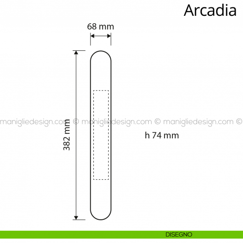 Maniglione per porta Arcadia Linea Calì con placca disegno