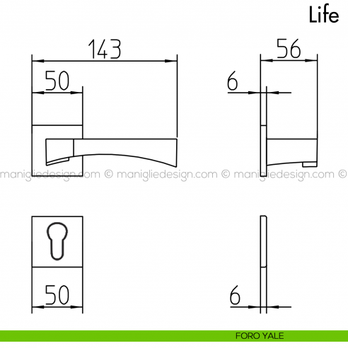Maniglia per Porta Life Mandelli