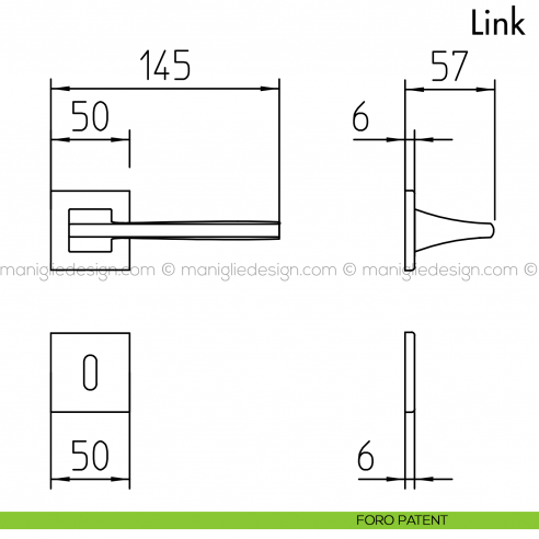 Maniglia per porta Link Mandelli foro patent