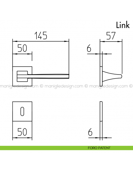 Maniglia per porta Link Mandelli foro patent