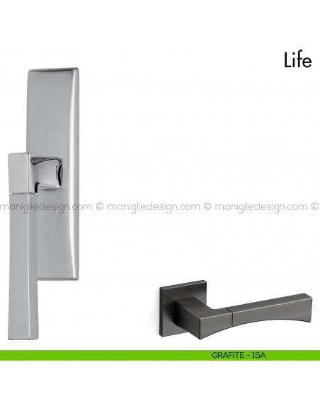 Maniglia per finestra cremonese Life Mandelli grafite