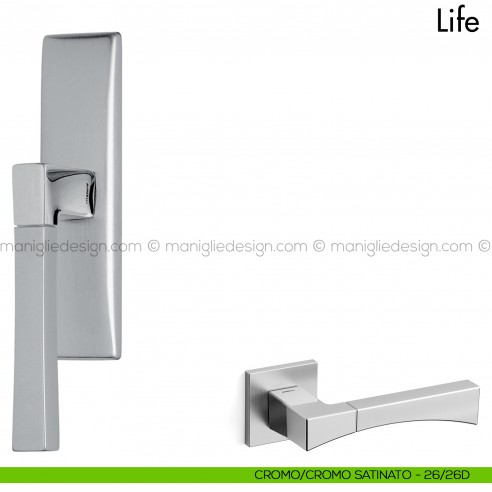 Maniglia per finestra cremonese Life Mandelli cromo - cromo satinato