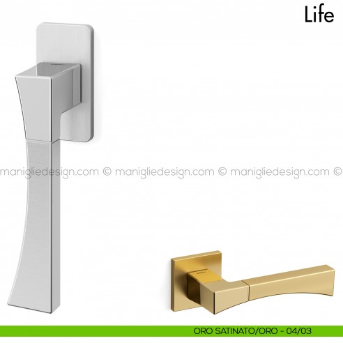 Maniglia per finestra martellina DK Life Mandelli oro - oro satinato