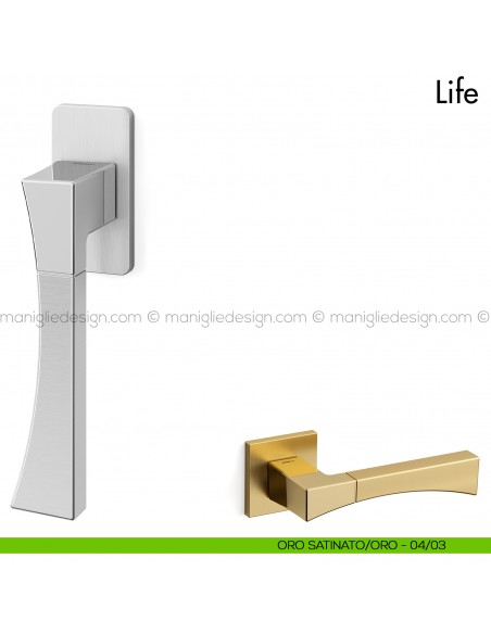 Maniglia per finestra martellina DK Life Mandelli oro - oro satinato