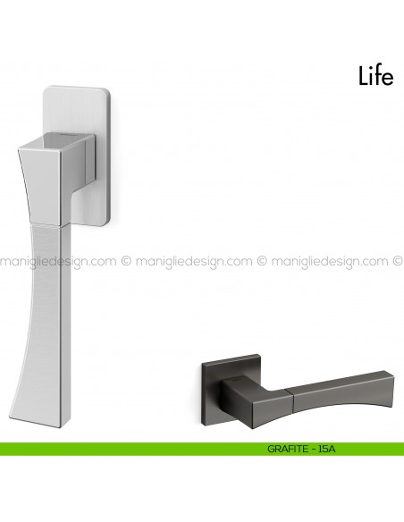 Maniglia per finestra martellina DK Life Mandelli grafite