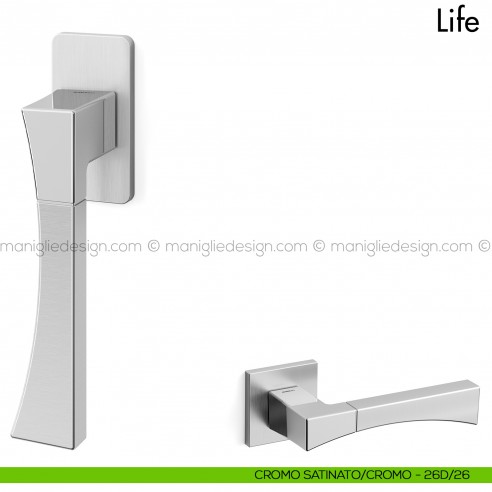 Maniglia per finestra martellina DK Life Mandelli cromo - cromo satinato