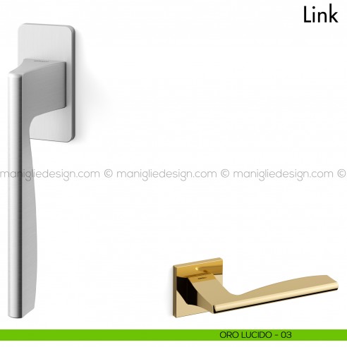Maniglia per finestra martellina DK Link Mandelli oro