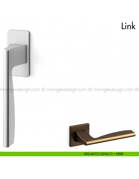 Maniglia per finestra martellina DK Link Mandelli brunito opaco