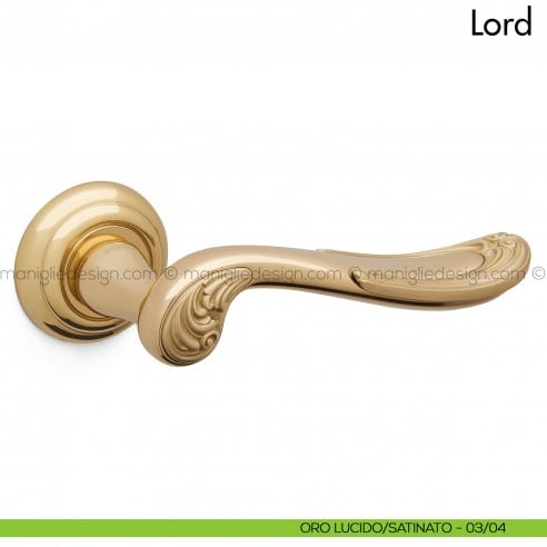 Maniglia per porta Lord Mandelli  oro - oro satinato