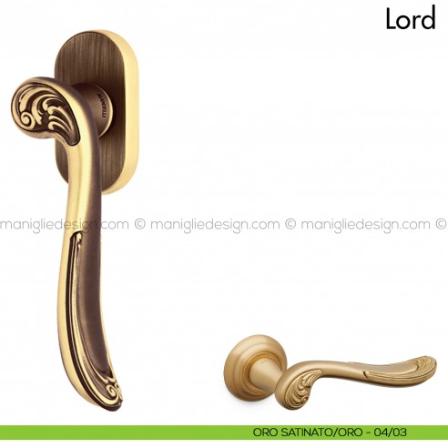 Maniglia per finestra martellina DK Lord Mandelli oro satinato - oro