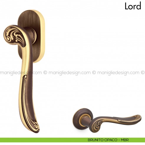 Maniglia per finestra martellina DK Lord Mandelli brunito opaco
