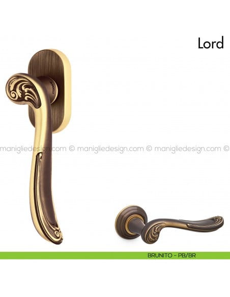 Maniglia per finestra martellina DK Lord Mandelli brunito