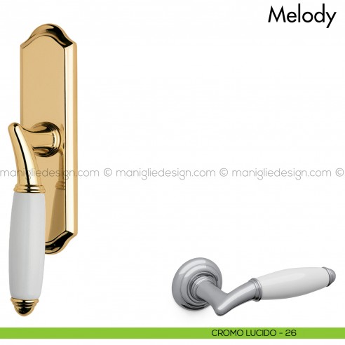 Maniglia per finestra cremonese con porcellana Melody Mandelli cromo