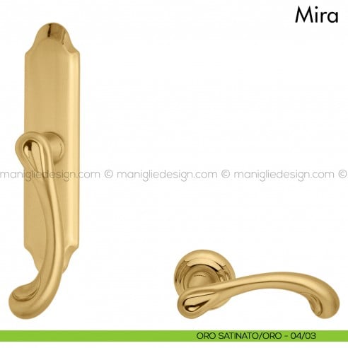 Maniglia per finestra cremonese Mira Mandelli oro satinato - oro
