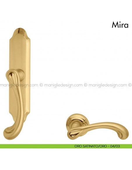 Maniglia per finestra cremonese Mira Mandelli oro satinato - oro