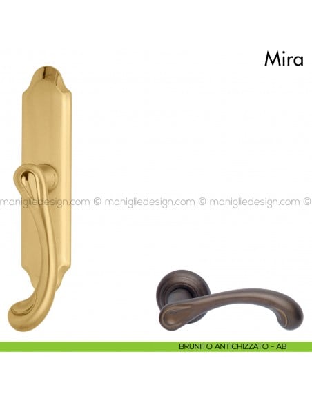Maniglia per finestra cremonese Mira Mandelli brunito antichizzato