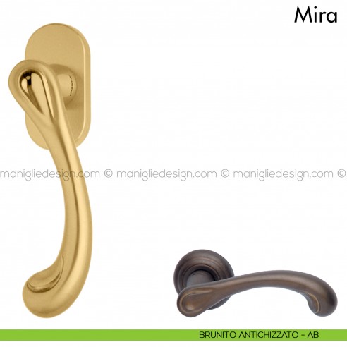 Maniglia per finestra martellina DK Mira Mandelli brunito antichizzato