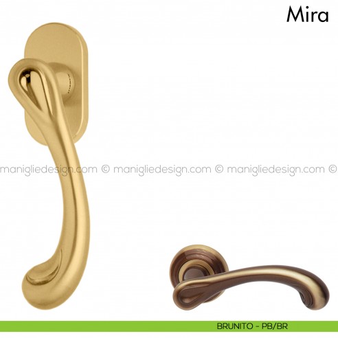 Maniglia per finestra martellina DK Mira Mandelli brunito