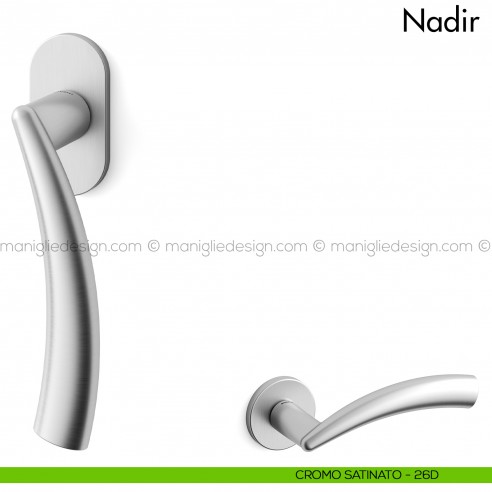 Maniglia per finestra martellina DK Nadir Mandelli cromo satinato