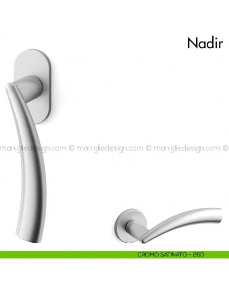 Maniglia per finestra martellina DK Nadir Mandelli cromo satinato