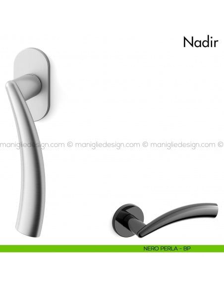 Maniglia per finestra martellina DK Nadir Mandelli nero perla