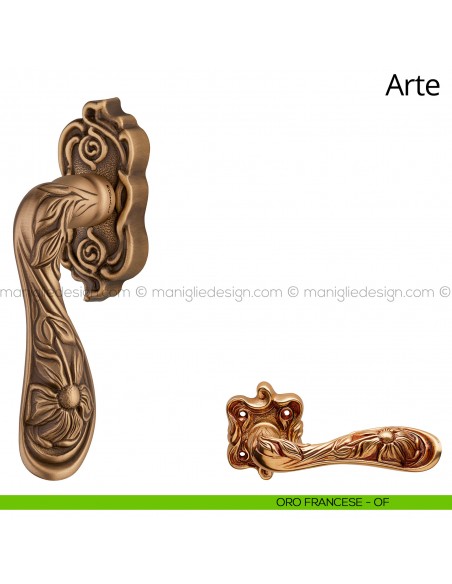 Maniglia per finestra martellina DK Arte Linea Calì oro francese