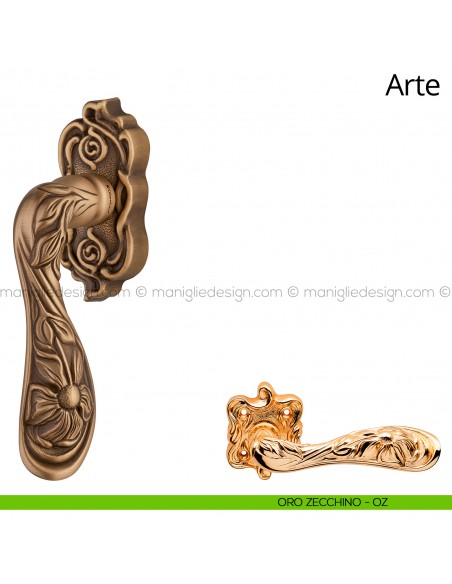 Maniglia per finestra martellina DK Arte Linea Calì oro zecchino