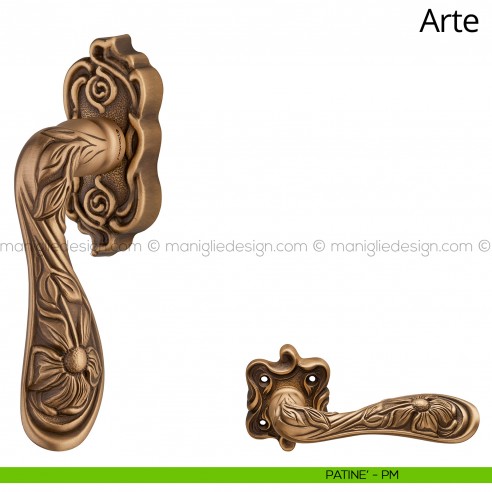 Maniglia per finestra martellina DK Arte Linea Calì patinè