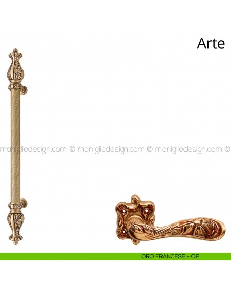 Maniglione per porta Arte Linea Calì oro francese