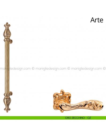 Maniglione per porta Arte Linea Calì oro zecchino