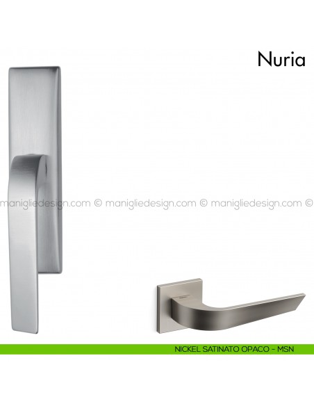 Maniglia per finestra cremonese Nuria Mandelli nickel satinato opaco
