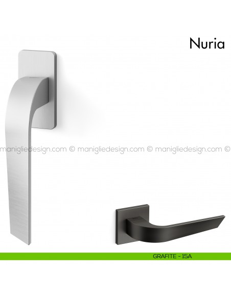 Maniglia per finestra martellina DK Nuria Mandelli grafite