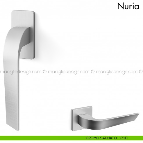 Maniglia per finestra martellina DK Nuria Mandelli cromo satinato
