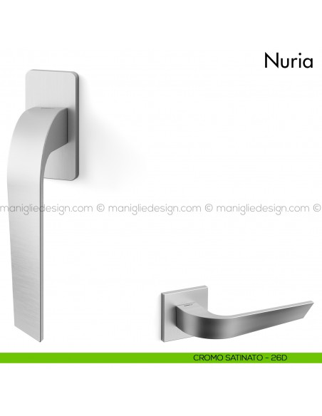 Maniglia per finestra martellina DK Nuria Mandelli cromo satinato