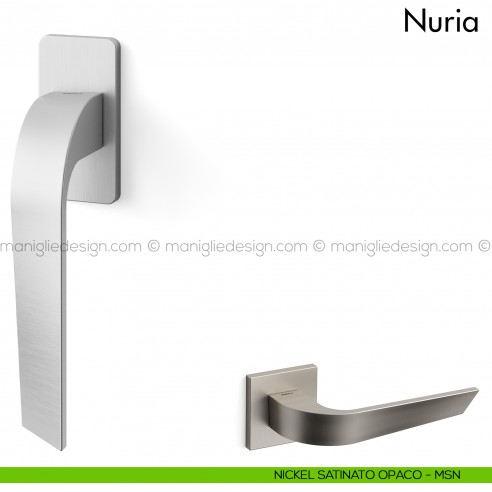 Maniglia per finestra martellina DK Nuria Mandelli nickel satinato opaco