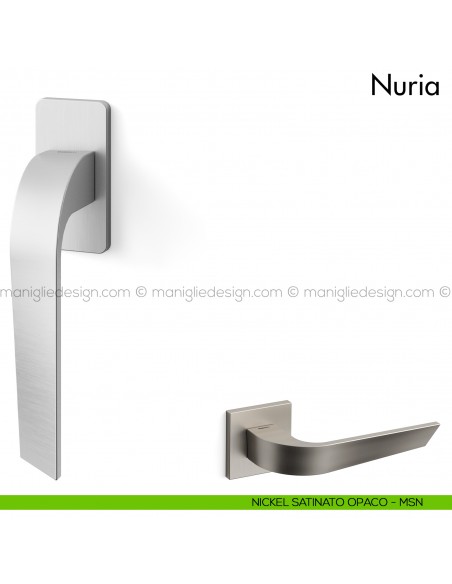 Maniglia per finestra martellina DK Nuria Mandelli nickel satinato opaco