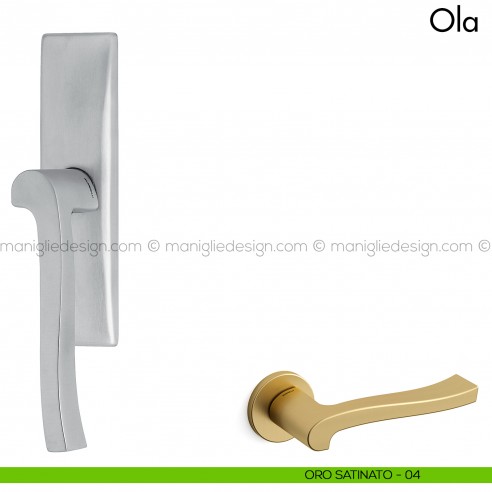 Maniglia per finestra cremonese Ola Mandelli oro satinato