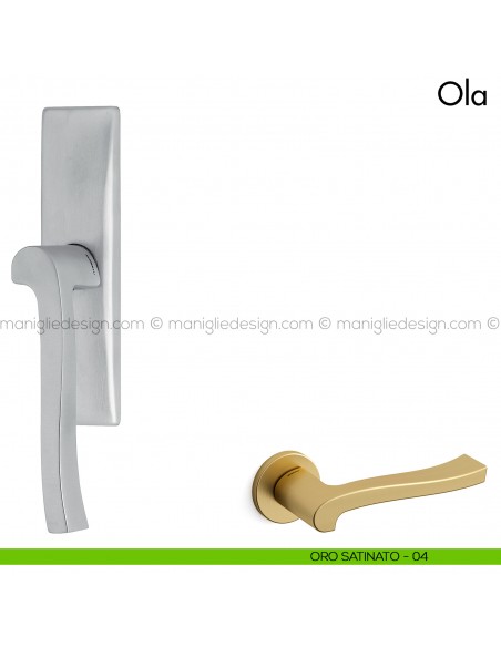 Maniglia per finestra cremonese Ola Mandelli oro satinato