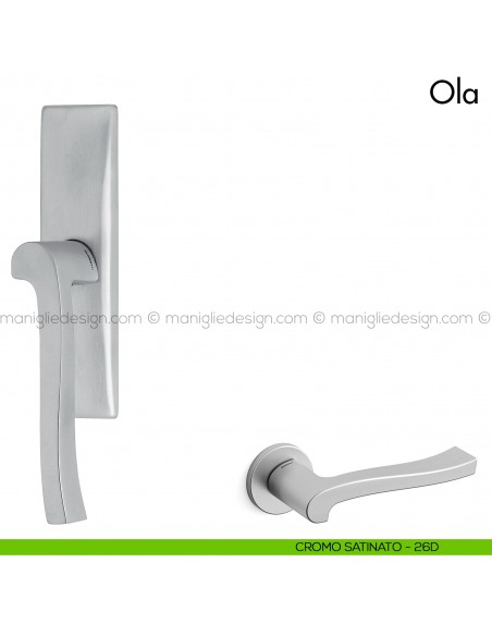 Maniglia per finestra cremonese Ola Mandelli cromo satinato