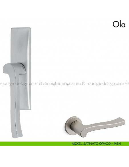 Maniglia per finestra cremonese Ola Mandelli nickel satinato opaco
